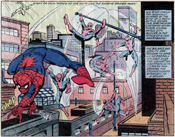 Een Spider-Man illustratie uit de vroege dagen van Romita's carrière uit AMS #227. 