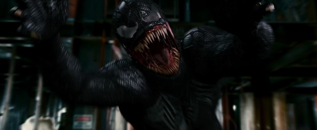 Venom zoals hij er in Spider-Man 3 (Sam Raimi, 2007) uitziet. 