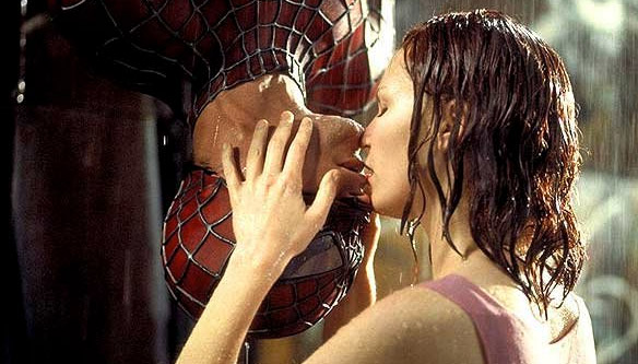 De beroemde upside-down-kus uit Spider-Man.